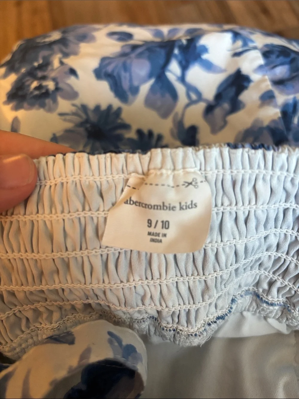 Abercrombie Kids Blue & White Floral Smocked Top/Dress, Size 9/10